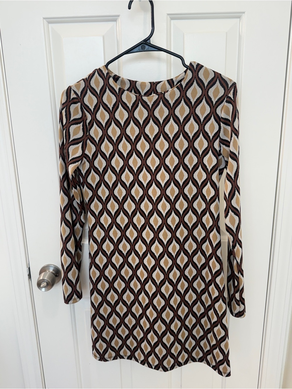 Zara | Geometric Print Long Sleeve Mini Dress | Small